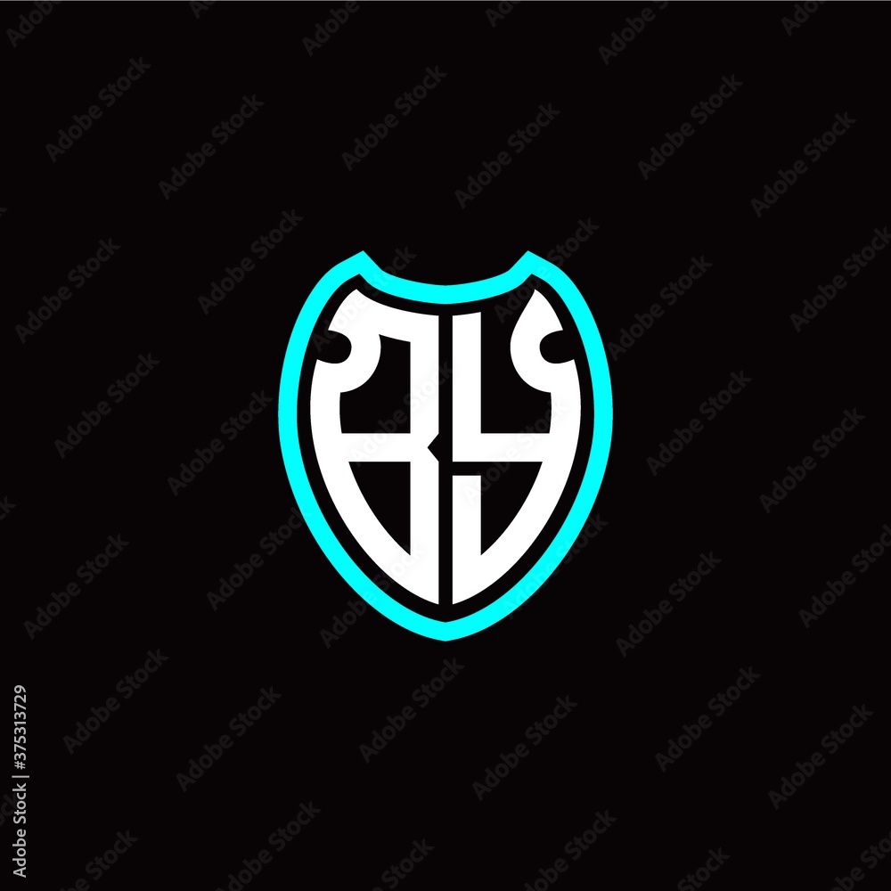 Initial B Y letter with shield modern style logo template vector Initial B Y letter with shield modern style logo template vector