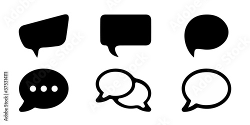 Chat Icon Speech Bubbles - Different Flat Vector Illustrations - Isolated On White Background