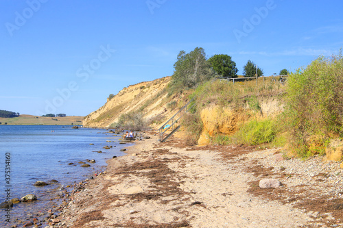 The shore along the steep coast of the holiday destination "Klein Zicker" at the island Rügen, Baltic Sea - Germany