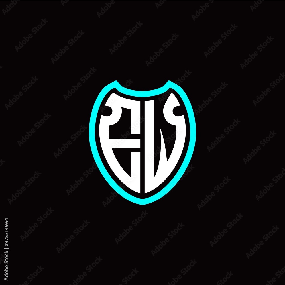 Initial E W letter with shield modern style logo template vector Initial E W letter with shield modern style logo template vector