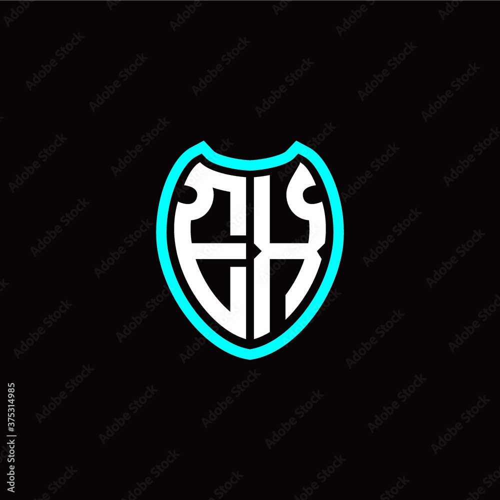 Initial E X letter with shield modern style logo template vector Initial E X letter with shield modern style logo template vector