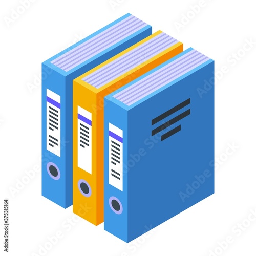 Home office folder stack icon. Isometric of home office folder stack vector icon for web design isolated on white background