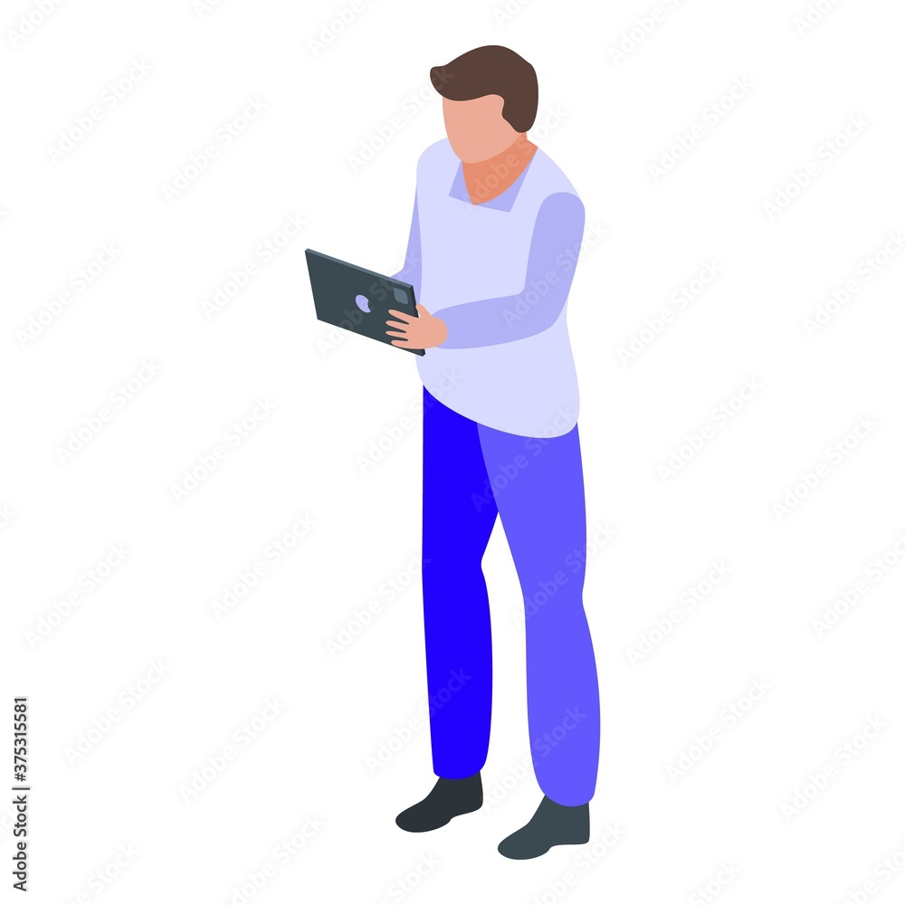 Home office worker icon. Isometric of home office worker vector icon for web design isolated on white background Home office worker icon. Isometric of home office worker vector icon for web design isolated on white background