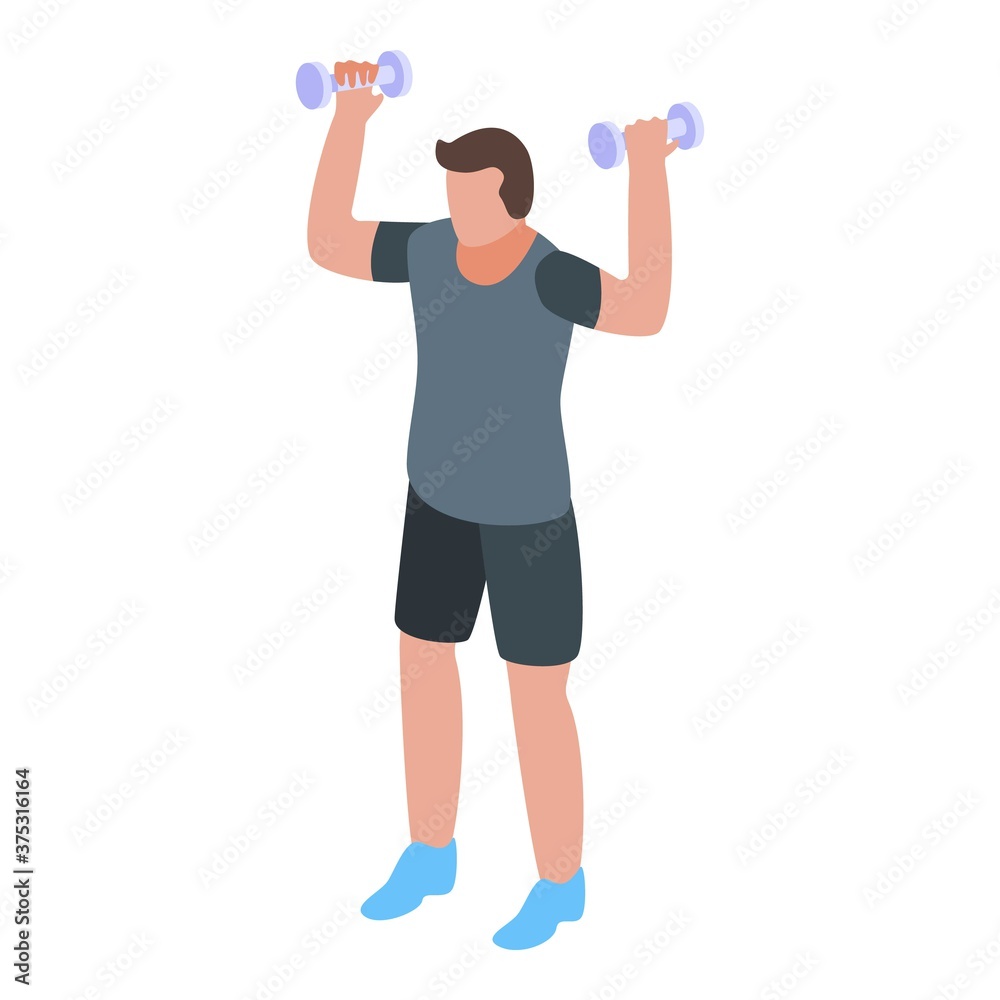Home training morning exercise icon. Isometric of home training morning exercise vector icon for web design isolated on white background Home training morning exercise icon. Isometric of home training morning exercise vector icon for web design isolated on white background