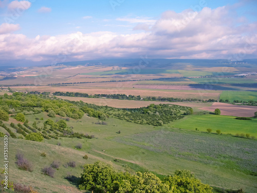 Empty wilderness fields, plain landscape summer