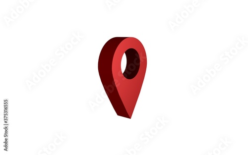 3d illustration vector icon of location point simple shapes