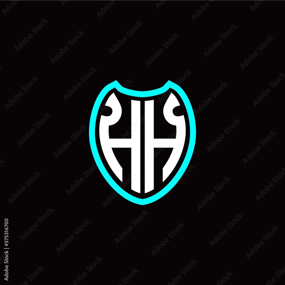 Initial H H letter with shield modern style logo template vector Initial H H letter with shield modern style logo template vector