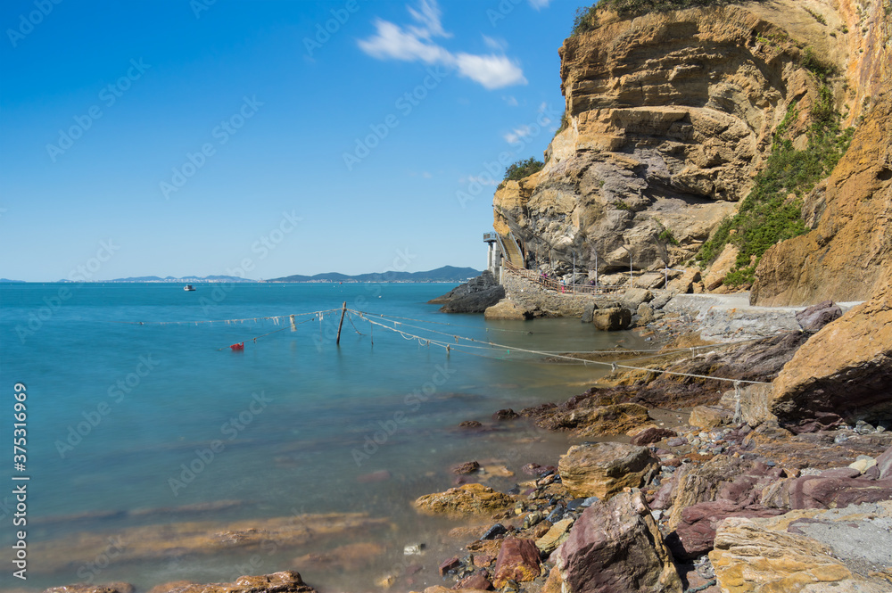 The scenery of Dalian Golden Stone National Geopark and Coastal Road in late Summer