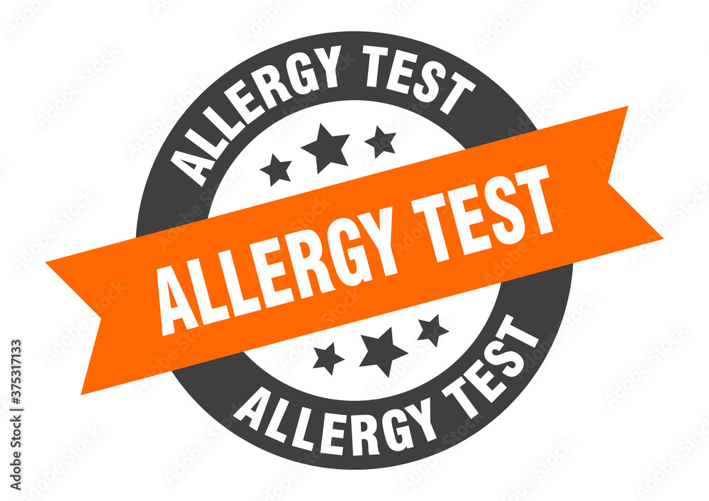 Fototapeta premium allergy test sign. round ribbon sticker. isolated tag