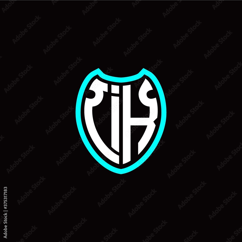 Initial I K letter with shield modern style logo template vector Initial I K letter with shield modern style logo template vector