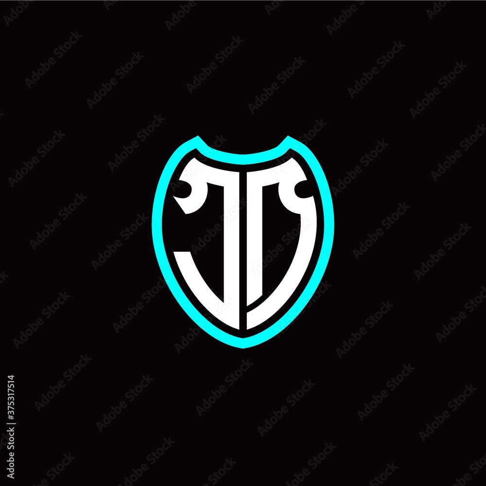 Initial J D letter with shield modern style logo template vector Initial J D letter with shield modern style logo template vector