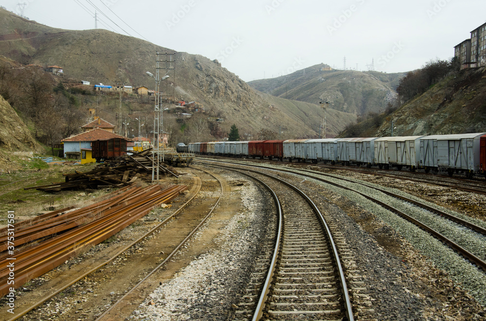 Fototapeta premium railway in the mountains