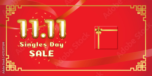 Red banner november 11 chinese singles day photo