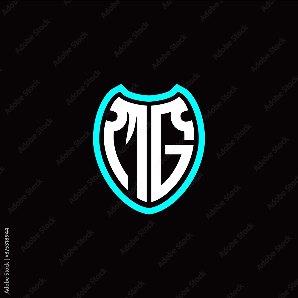 Initial M G letter with shield modern style logo template vector Initial M G letter with shield modern style logo template vector