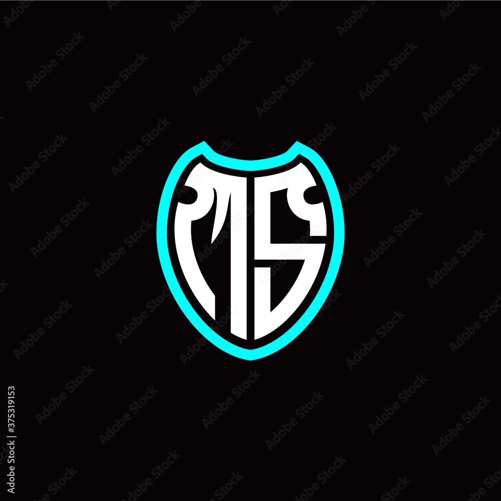 Initial M S letter with shield modern style logo template vector Initial M S letter with shield modern style logo template vector
