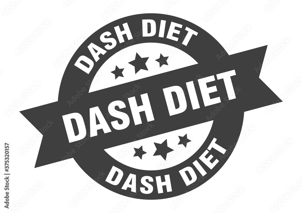Fototapeta premium dash diet sign. round ribbon sticker. isolated tag