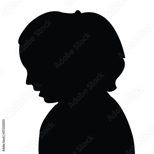 a girl head silhouette vector