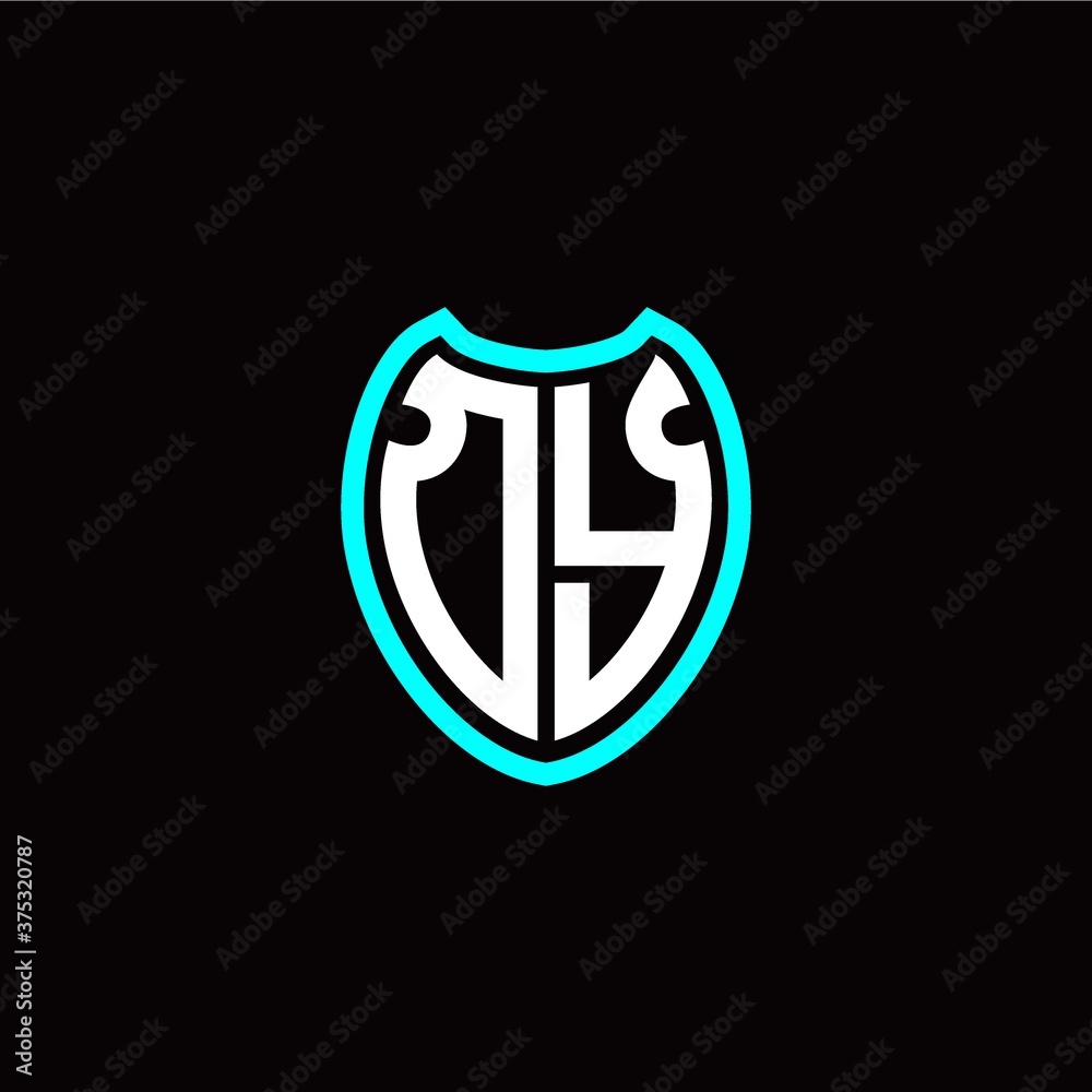 Initial O Y letter with shield modern style logo template vector Initial O Y letter with shield modern style logo template vector