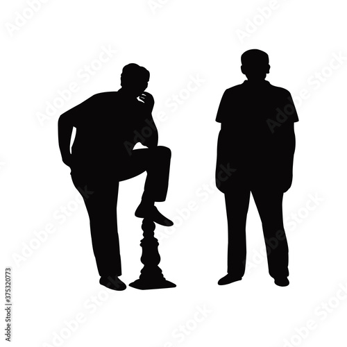 two men body, silhouette vector