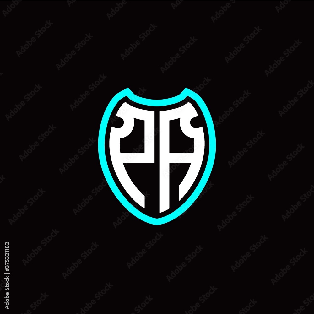 Initial P A letter with shield modern style logo template vector Initial P A letter with shield modern style logo template vector