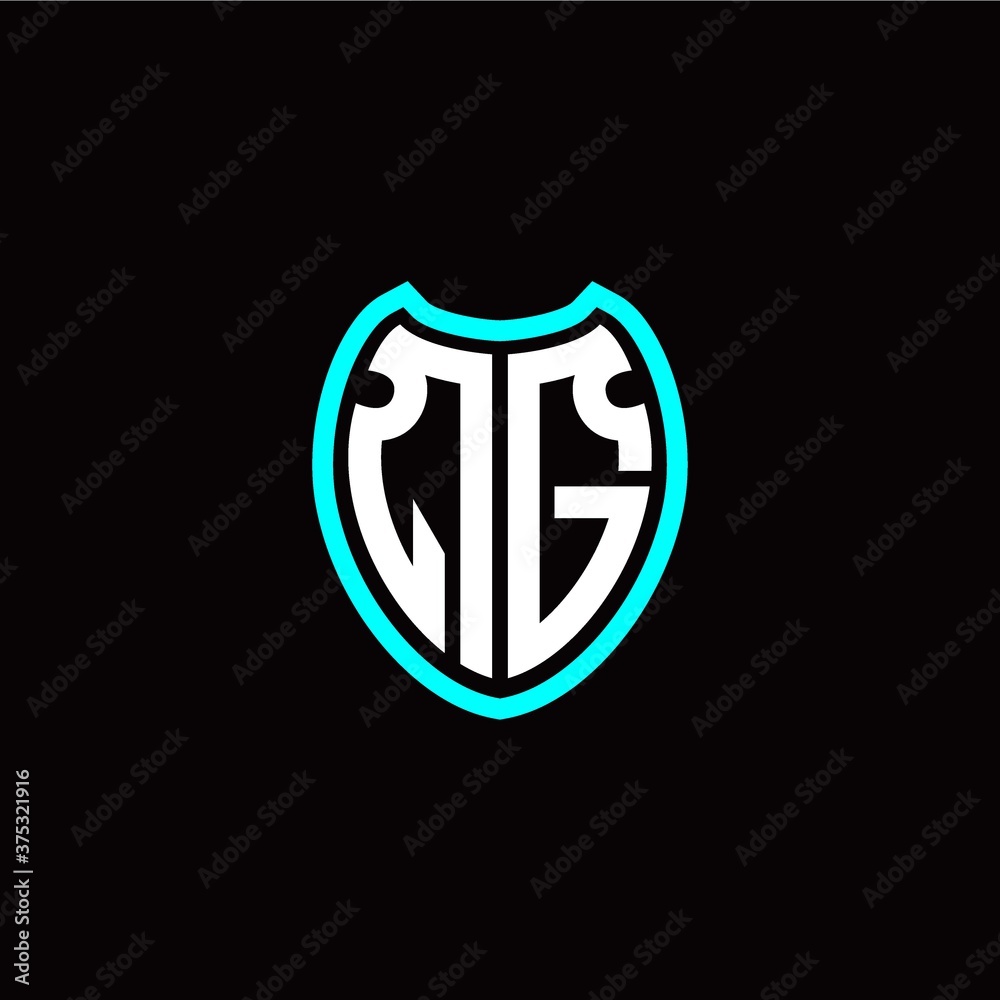 Initial Q G letter with shield modern style logo template vector Initial Q G letter with shield modern style logo template vector