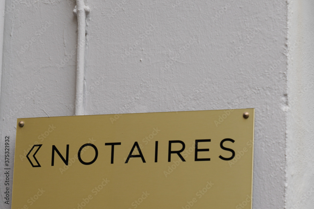 Notaire french text in golden french sign gold logo notary office