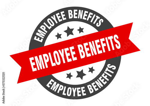 employee benefits sign. round ribbon sticker. isolated tag