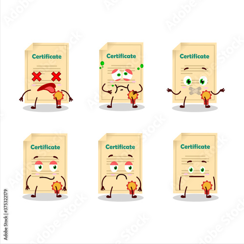 Award paper cartoon character with nope expression