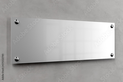 Metal office plate mockup photo