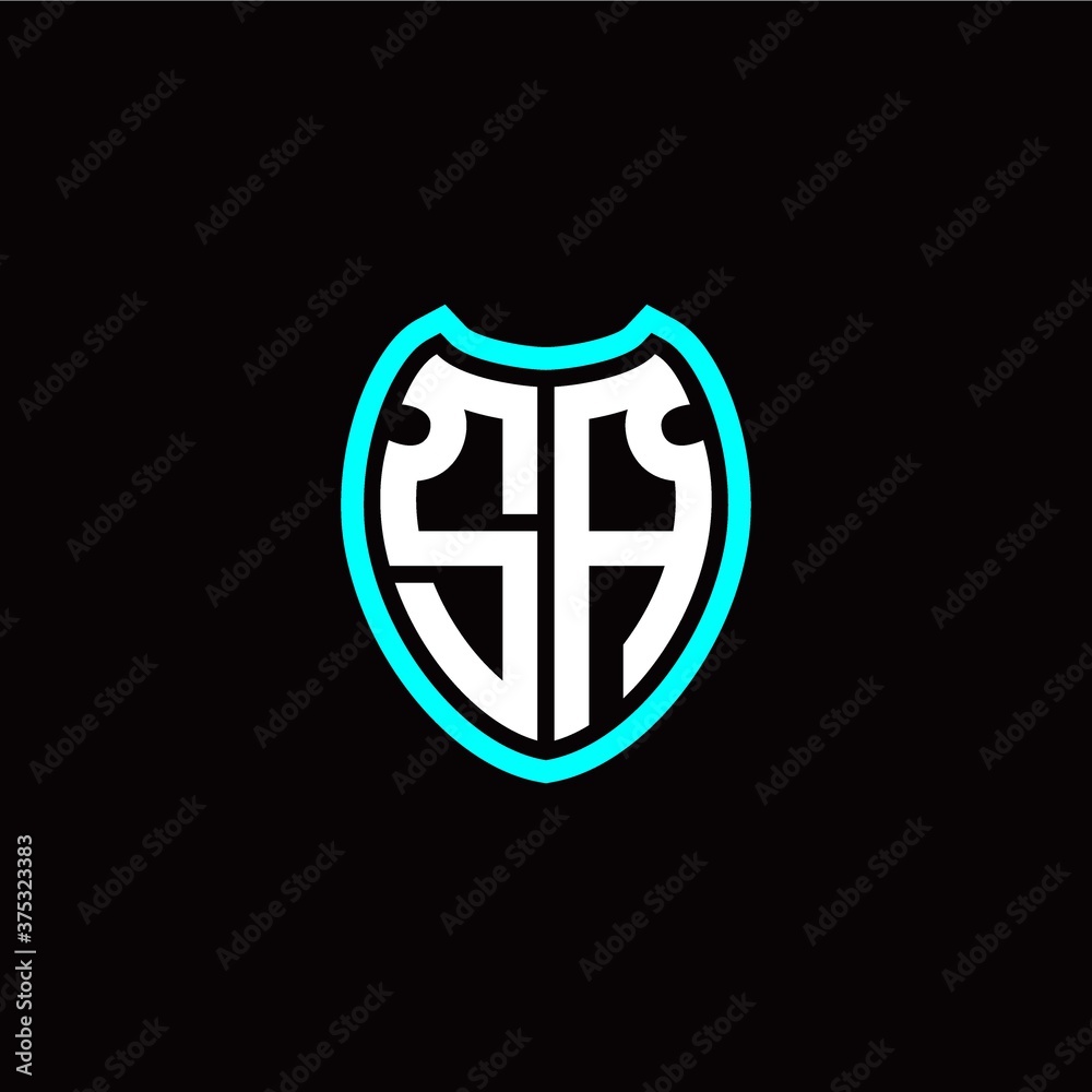 Initial S A letter with shield modern style logo template vector Initial S A letter with shield modern style logo template vector