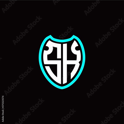 Free Download Initial S K letter with shield modern style logo template vector - GFXLoad
