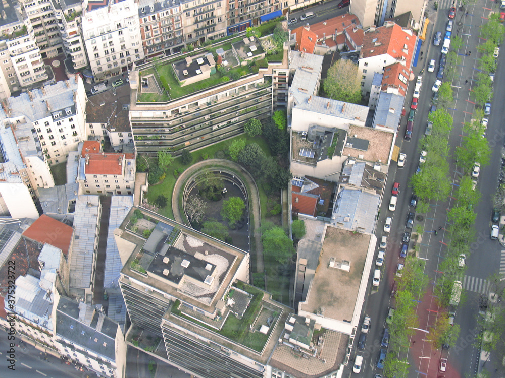 aerial view of the city Paris