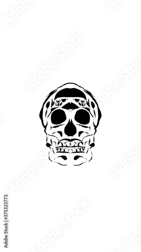 pumpkin illustration with scary skull face. very suitable for halloween celebrations