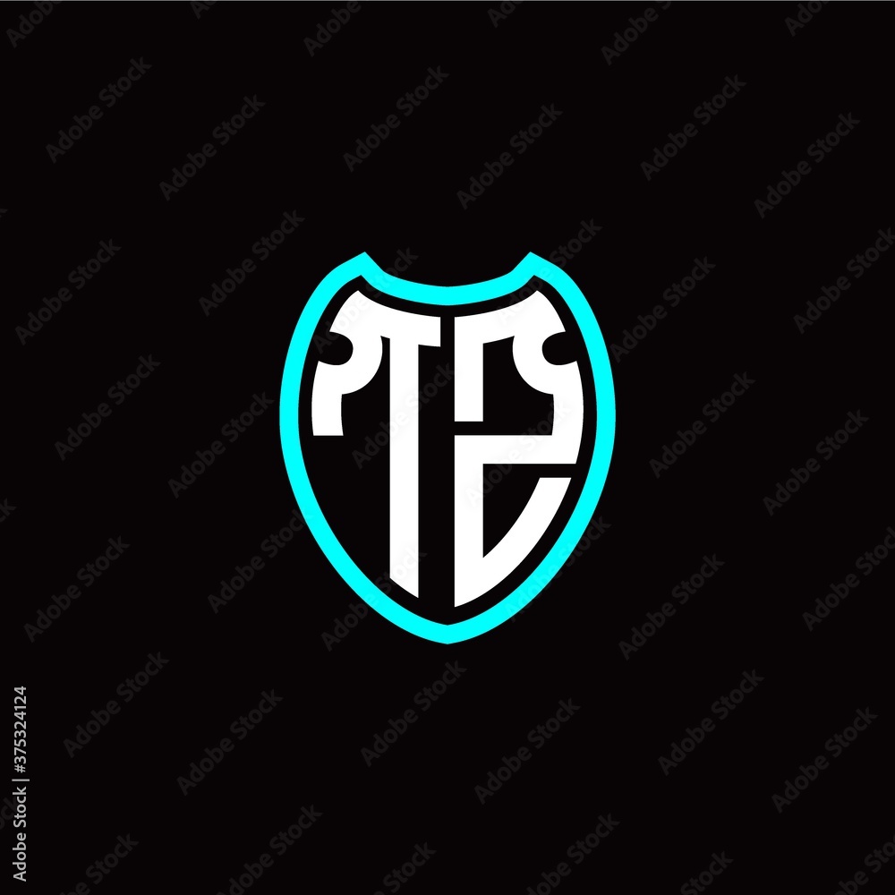 Initial T Z letter with shield modern style logo template vector Initial T Z letter with shield modern style logo template vector