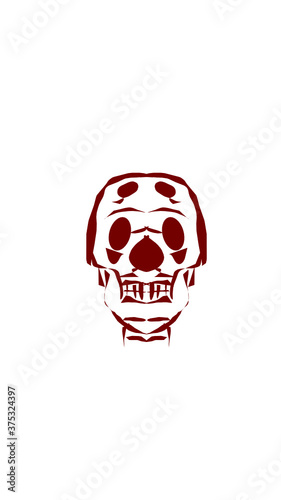 pumpkin illustration with scary skull face. very suitable for halloween celebrations