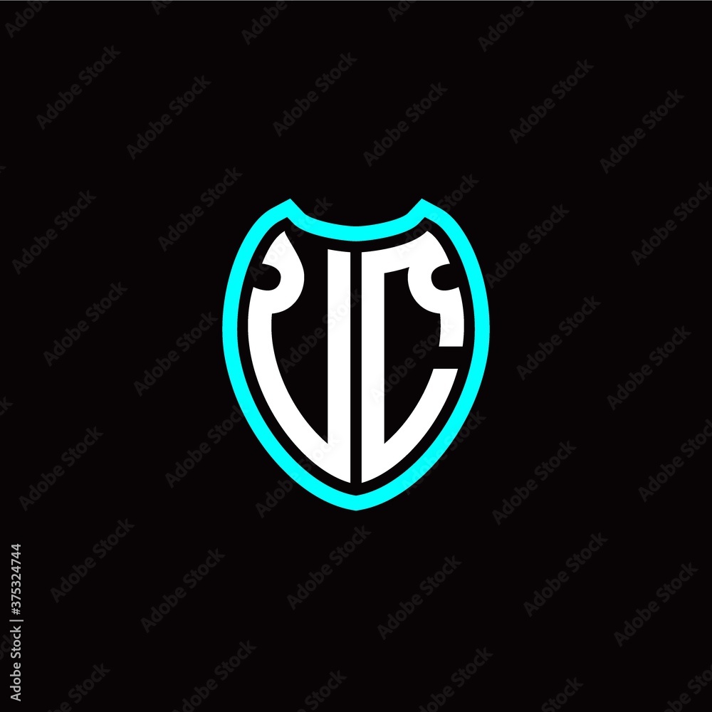 Initial V C letter with shield modern style logo template vector Initial V C letter with shield modern style logo template vector