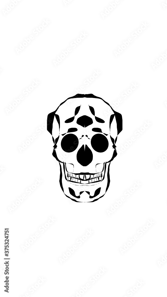 pumpkin illustration with scary skull face. very suitable for halloween celebrations