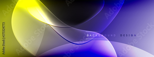 Vector abstract background - liquid bubble shapes on fluid gradient with shadows and light effects. Shiny design template for text