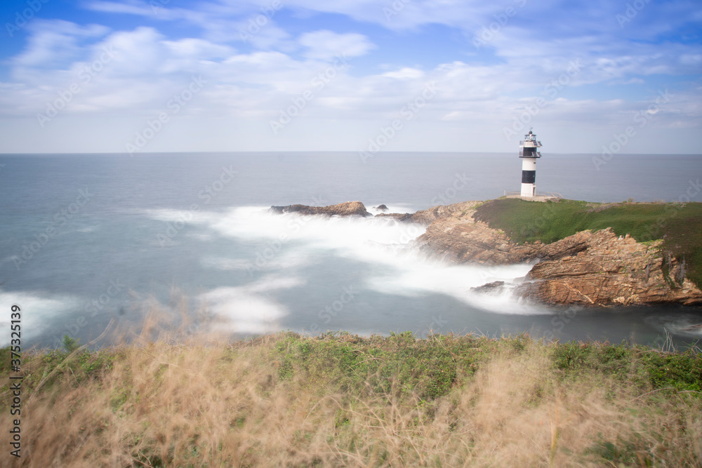 lighthouse in isla pancha,asturias (spain)