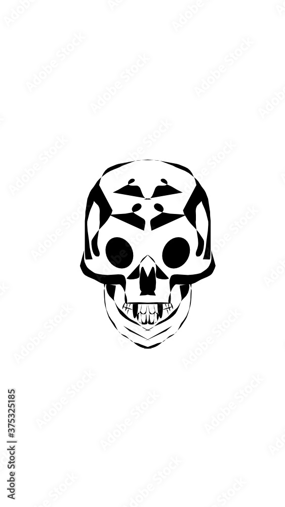 Obraz premium pumpkin illustration with scary skull face. very suitable for halloween celebrations
