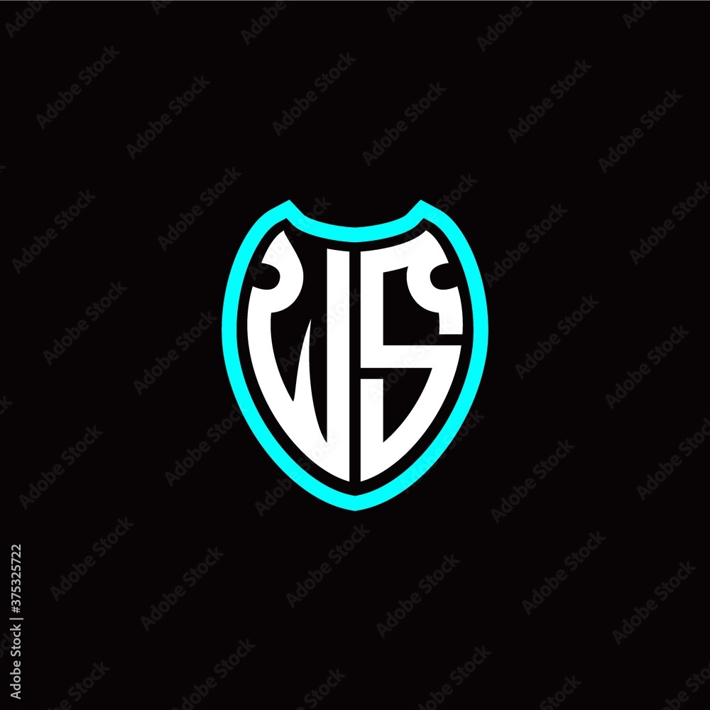 Initial W S letter with shield modern style logo template vector Initial W S letter with shield modern style logo template vector