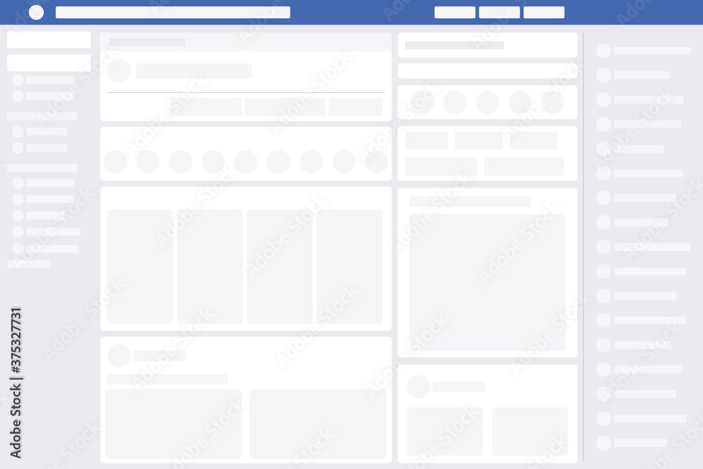 Social media web page in your browser Social media web page in your browser