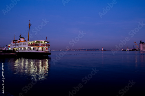 Ferry in night