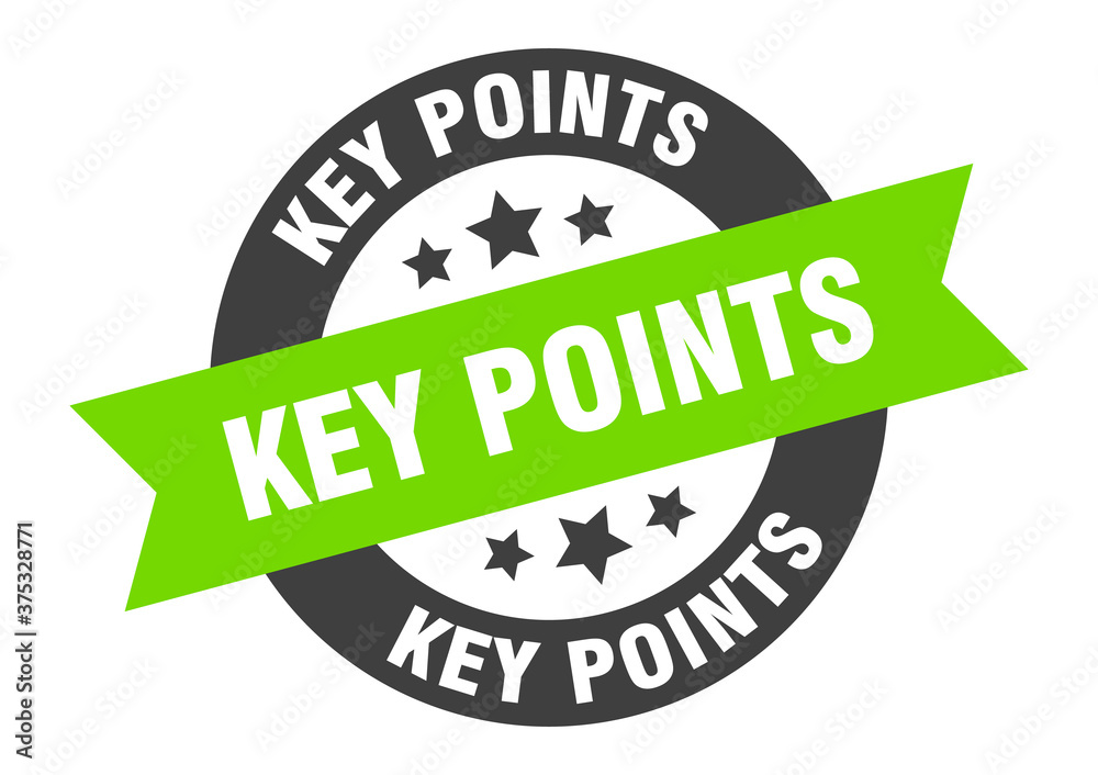 Fototapeta premium key points sign. round ribbon sticker. isolated tag