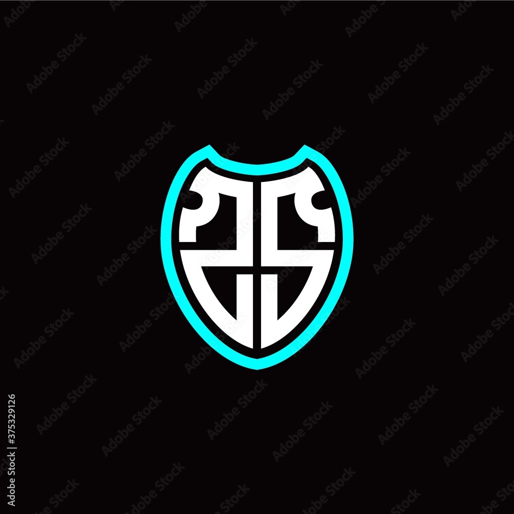 Initial Z S letter with shield modern style logo template vector Initial Z S letter with shield modern style logo template vector