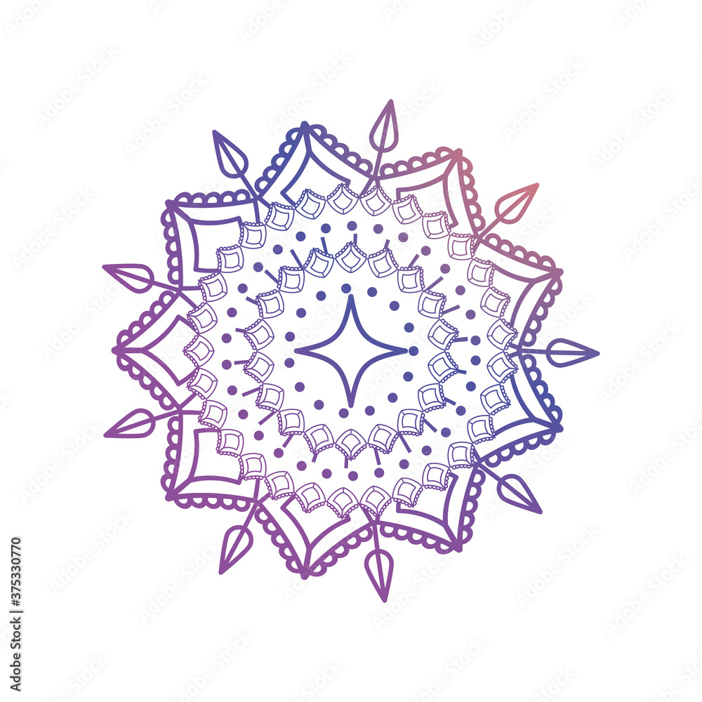 Fototapeta premium gradient mandala, ethnic ornament on white background