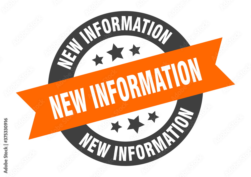 Fototapeta premium new information sign. round ribbon sticker. isolated tag