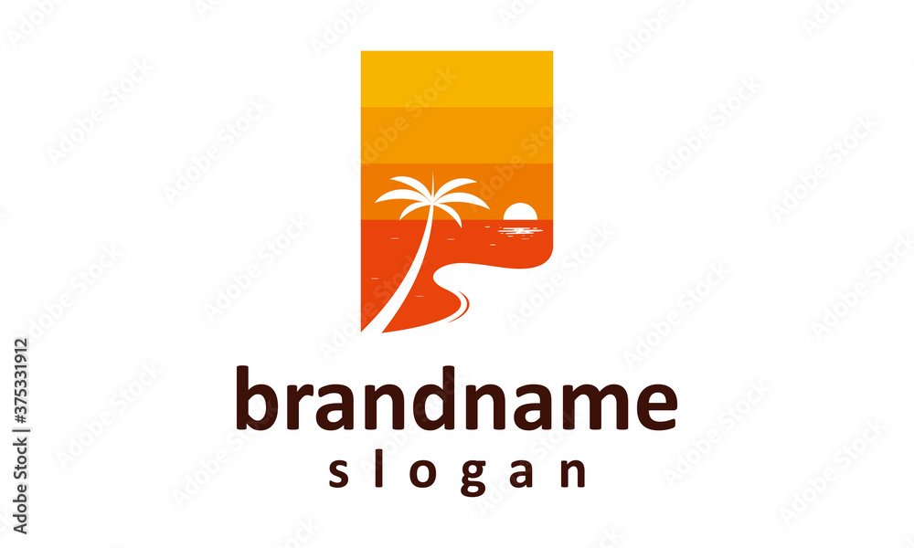 Fototapeta premium Modern sunset logo design vector