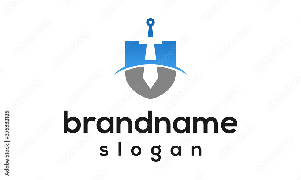 Shield sword logo design vector Shield sword logo design vector