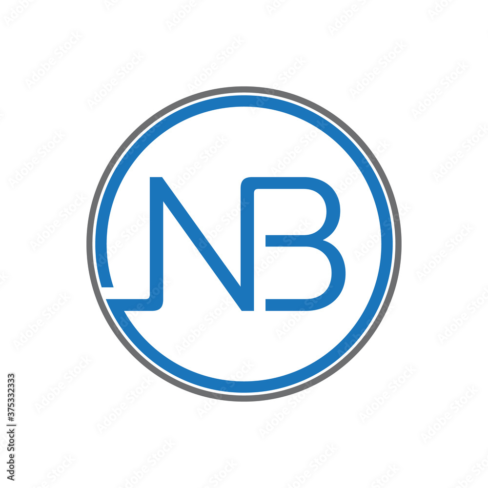 Simple letter NB for your best business icon symbol Simple letter NB for your best business icon symbol